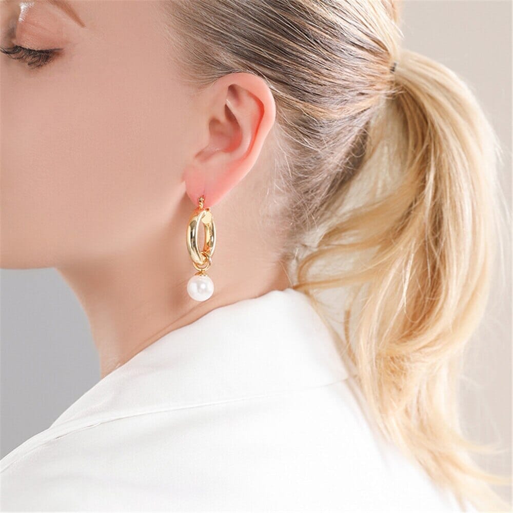 Pendientes De Aro De Oro Con Perlas Preciosas