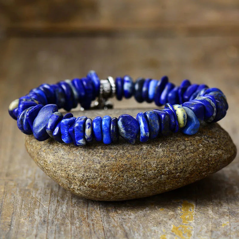 Pulsera serenidad azul Aguamarina y lapislázuli