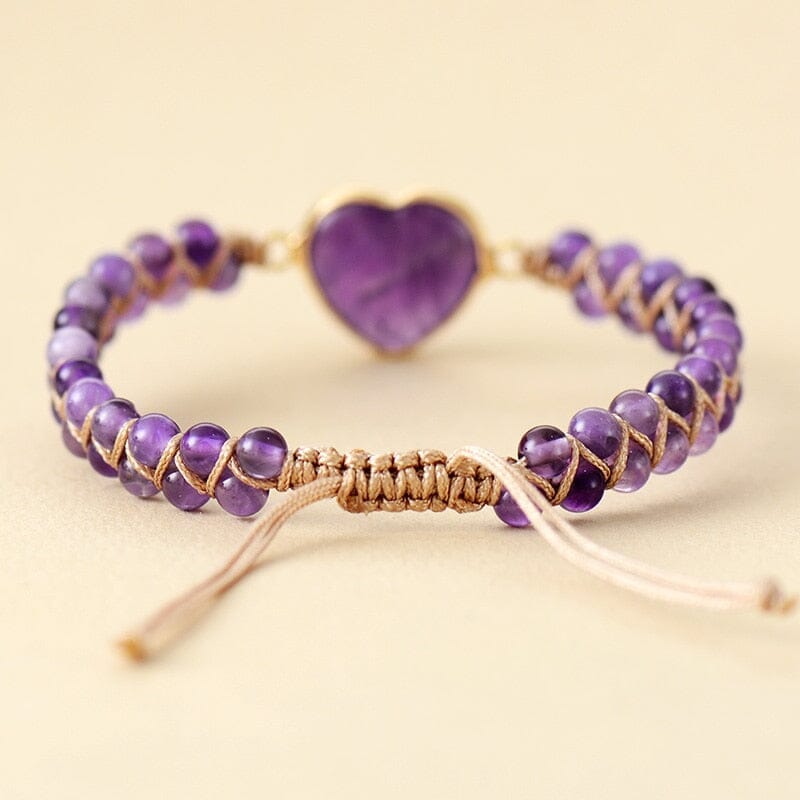 Pulsera Trenzada Amatista Enamorado , Rodonita O Jaspe