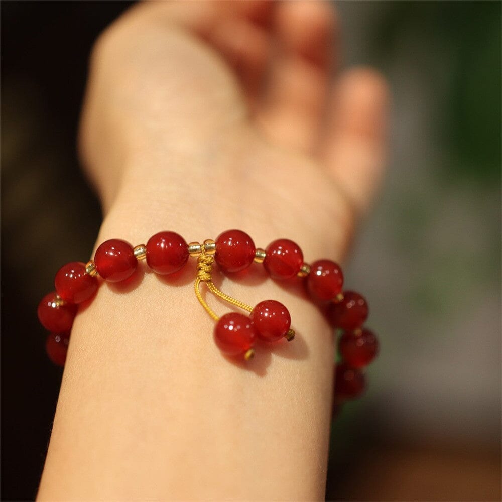 Pulsera De Ágata Roja PasiÓn Ardiente