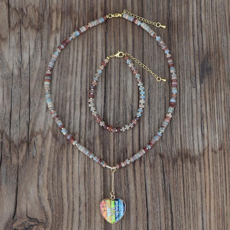 Set De Curación De Chakras Con Piedras De Piel De Serpiente