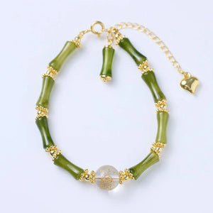 Pulsera de piedras preciosas naturales Bambú Dorado
