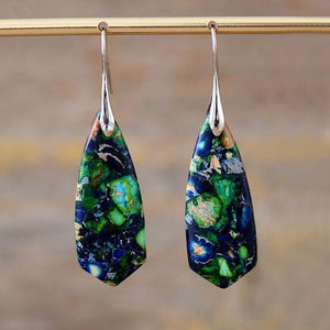 Pendientes Bohemios De Jaspe Nutritivo Supremo