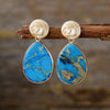 Pendientes Cascada Celestial Jaspe Azul