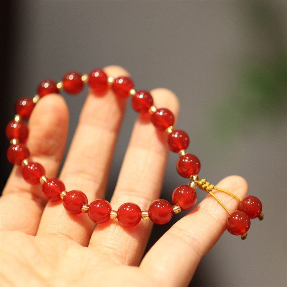 Pulsera De Ágata Roja PasiÓn Ardiente