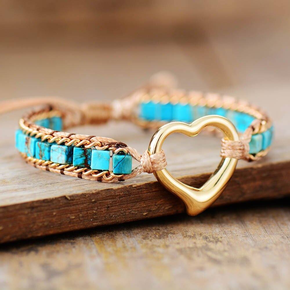 Pulsera De Cuentas De Jaspe CorazÓn Suave