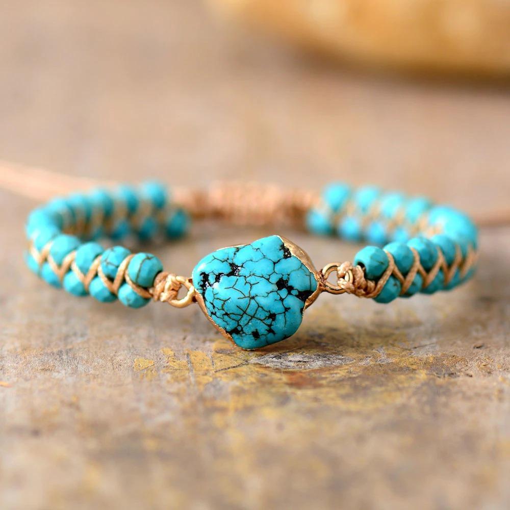 Pulsera Mala De Turquesa Con Dainty Charms