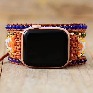 Correa Del Apple Watch Con Gemas De Turquesa Y Jaspe