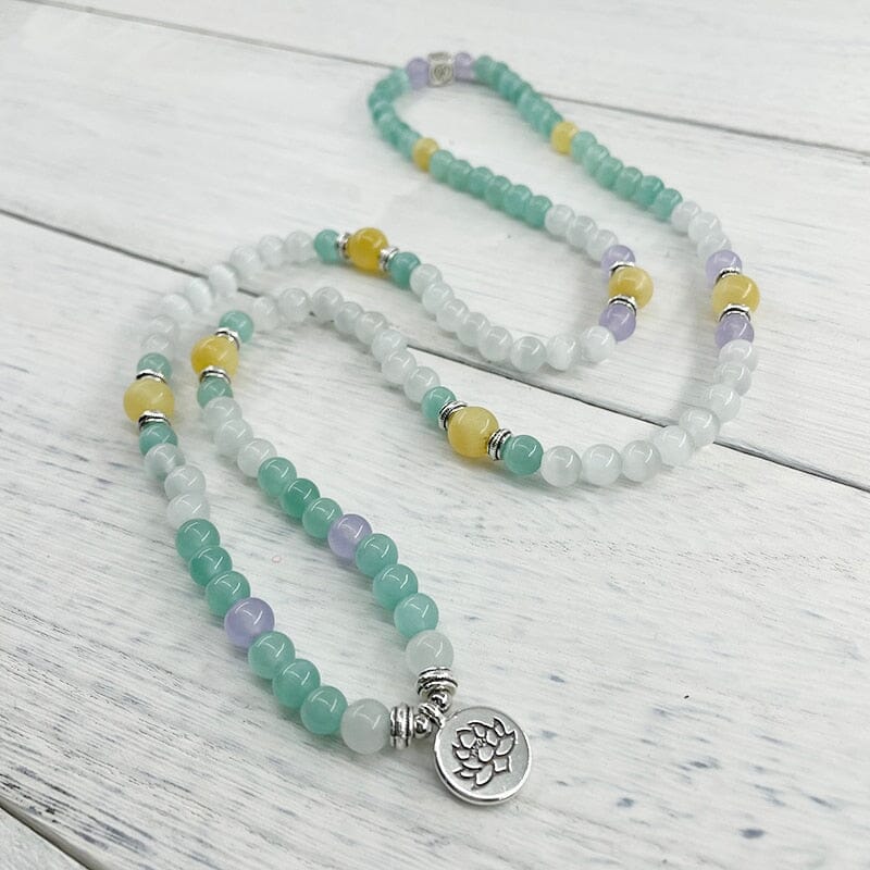 Pulsera Mala Abundancia Espiritual Ópalo Y Jade Amarillo