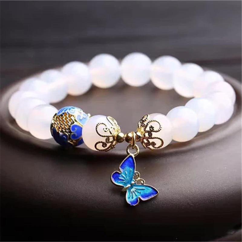 Pulsera Esplendor De Ágata Blanca Lady Mariposa