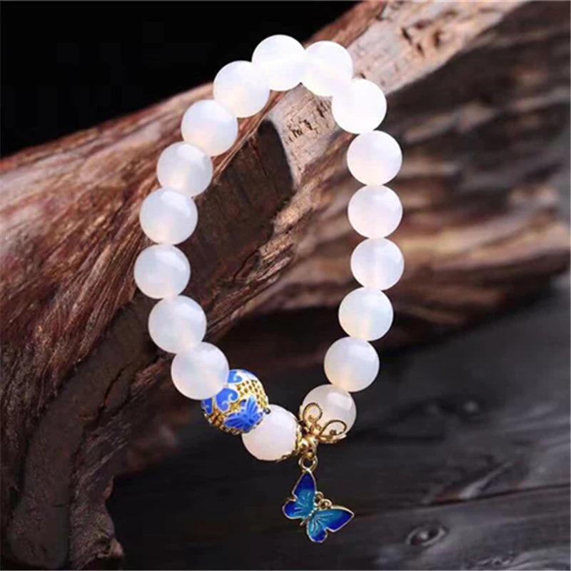 Pulsera Esplendor De Ágata Blanca Lady Mariposa