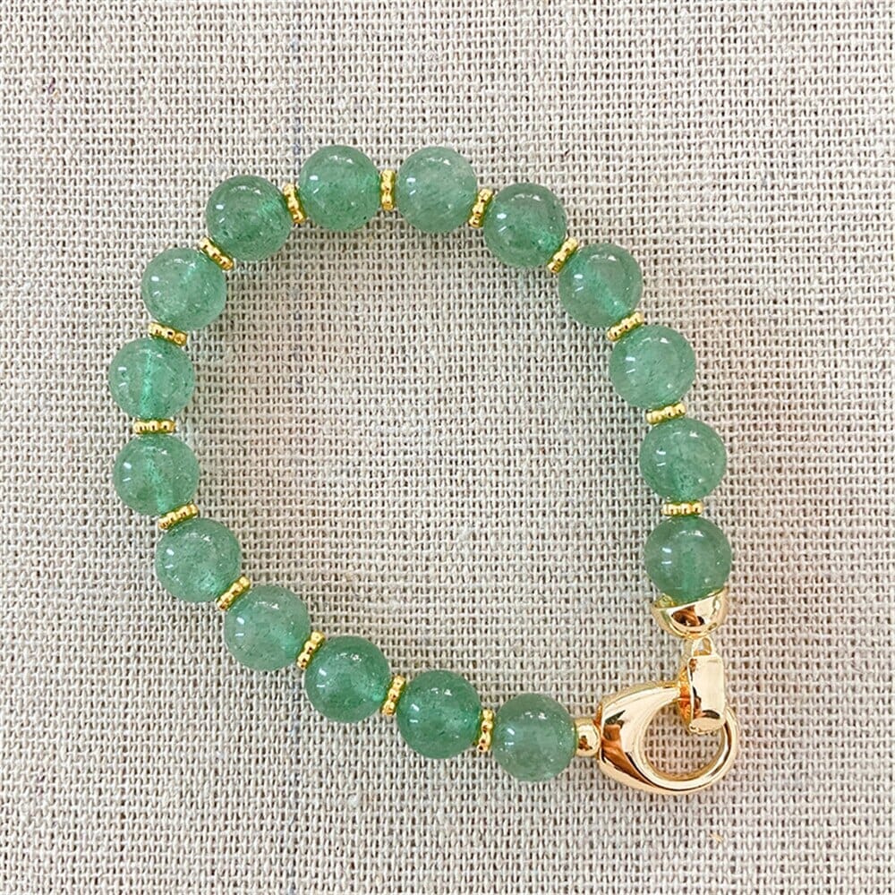 Suerte De Los Enamorados Pulsera De Cuarzo Fresa Verde