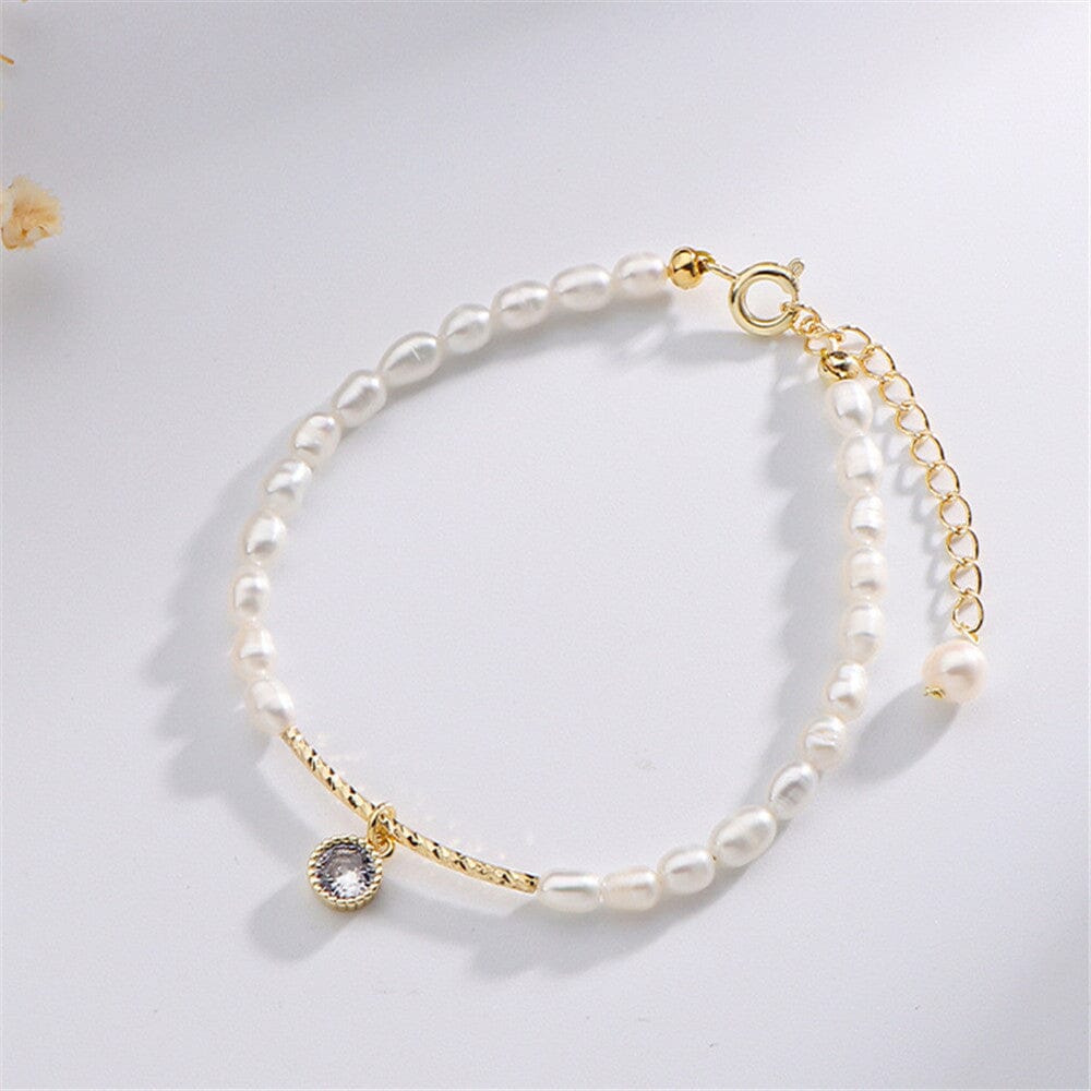 Elegancia Atemporal Pulsera De Perlas Y Circonitas