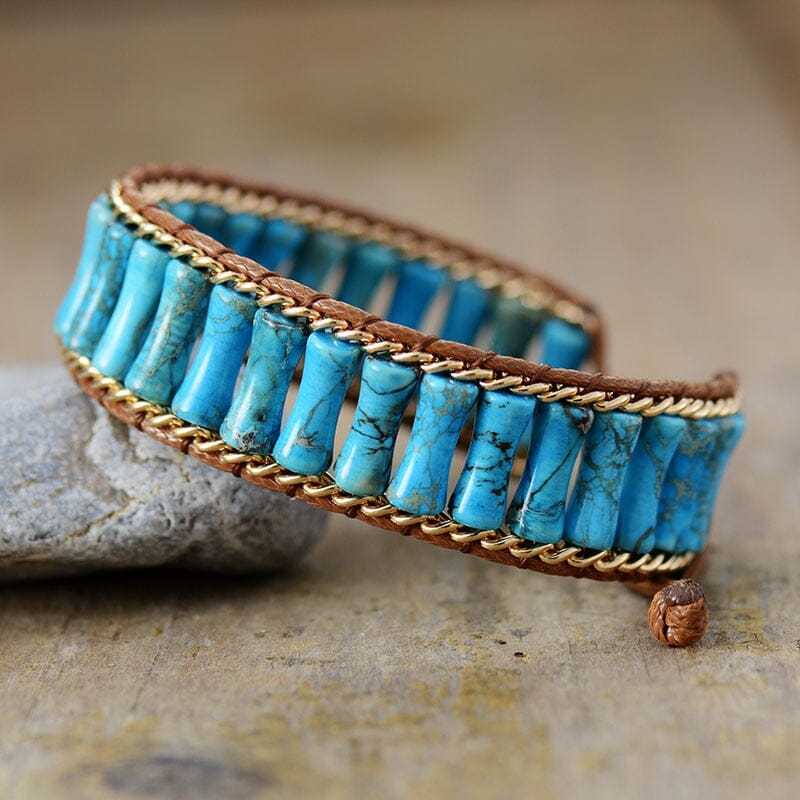 Pulsera EnergÍa Curativa Turquesa, Amatista Y LÁpiz LÁzuli