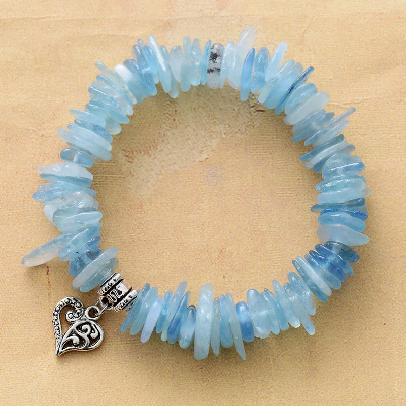 Pulsera serenidad azul Aguamarina y lapislázuli