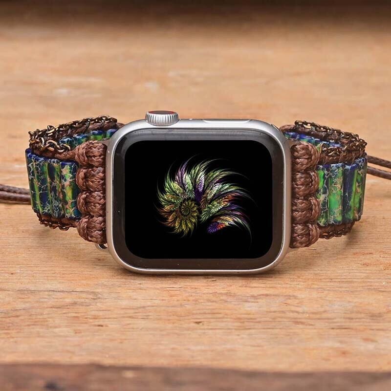 Cautivadora Correa Para El Apple Watch Piedra Del Emperador De La Paz Y La Serenidad