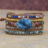 Pulsera Boho De 2 Piedras En Forma De Huevo De 5 Vueltas