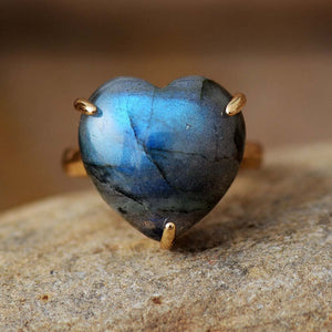 Anillo Preciosas Corazón Curativo De Piedras