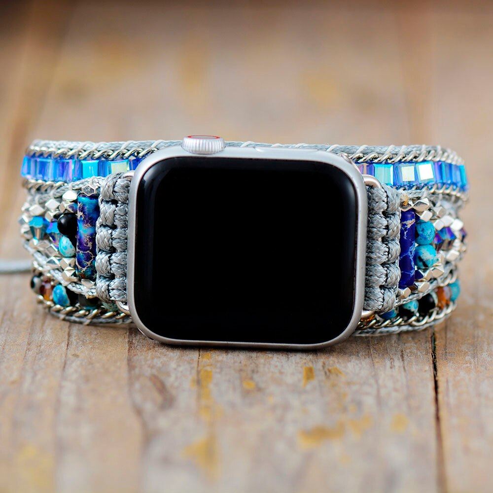 Correa Nirvana Azul Feliz De Onyx & Jaspe Para Apple Watch