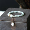 Pulsera De Jade Pastel Y Perlas De Agua Dulce