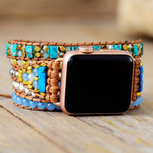 Correa De  Apple Watch  SueÑos Azules Jade & Jaspe