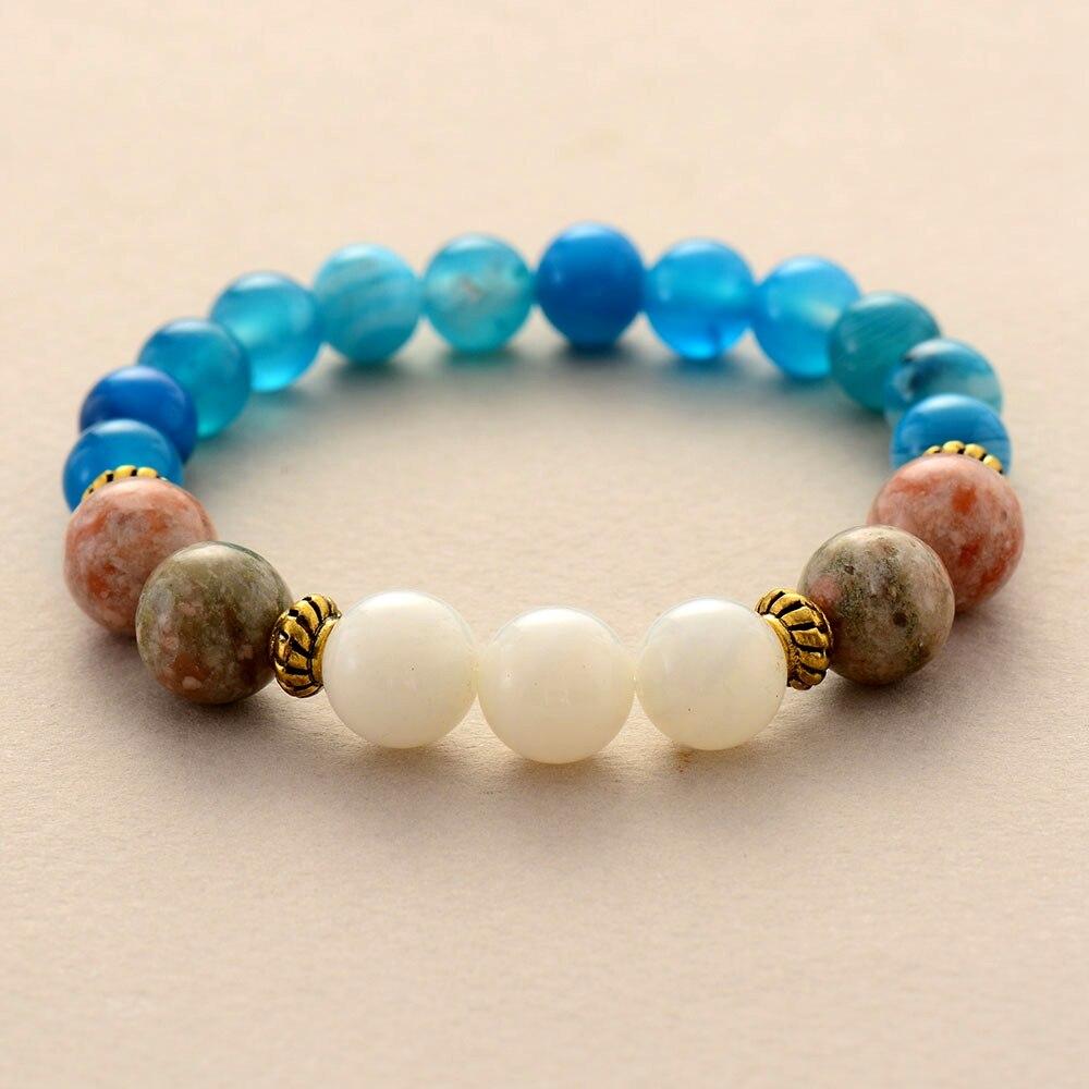 Pulsera De Yoga De Cuentas Azules