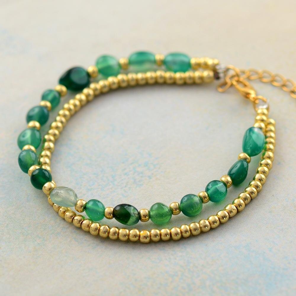 Pulsera MÍstica De Ónix Verde Bosque