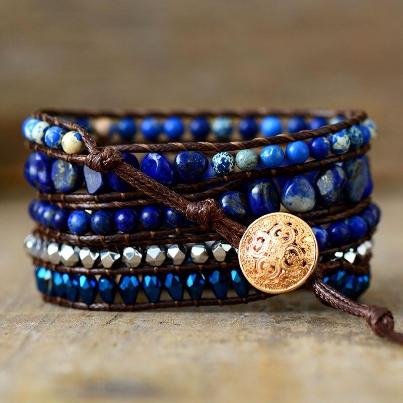 Pulsera De LapislÁzuli Azul Profundo