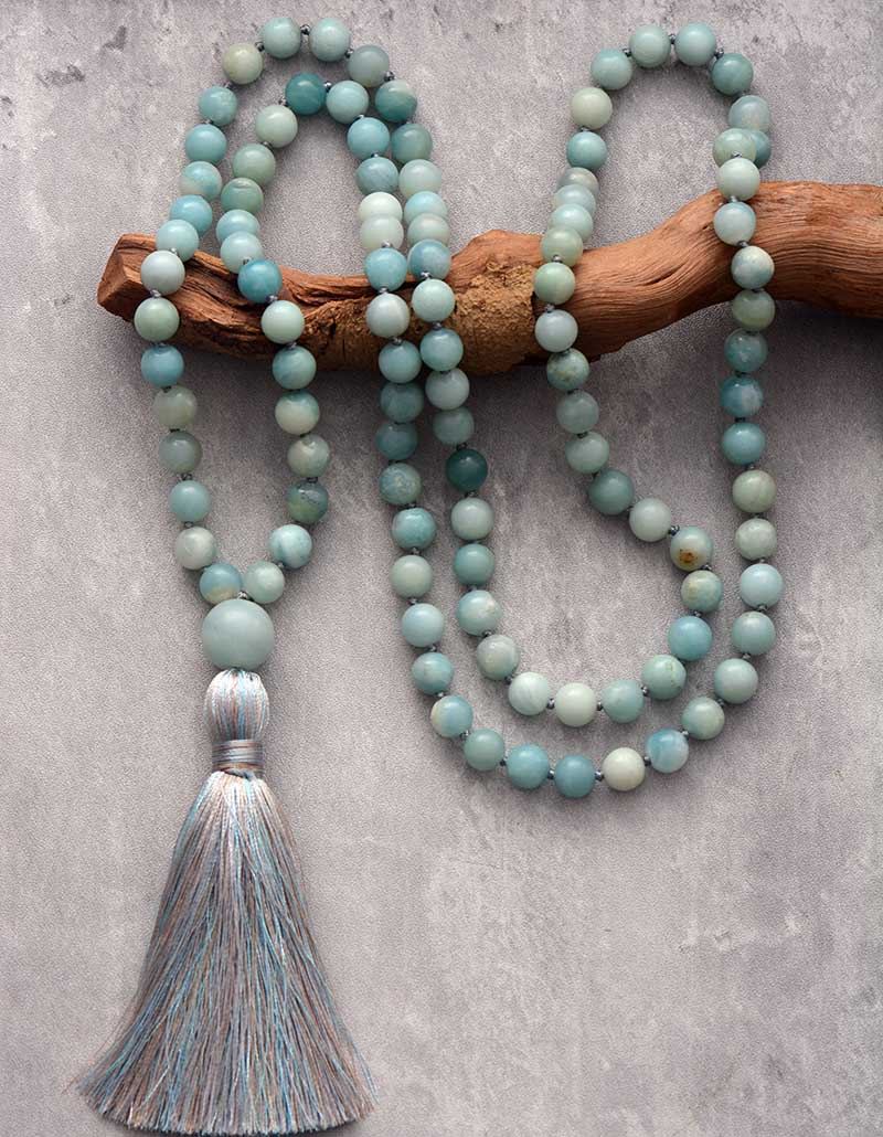 Collar Mala De Amazonita Pastel