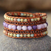 Pulsera Vintage De Jaspe De Cuero