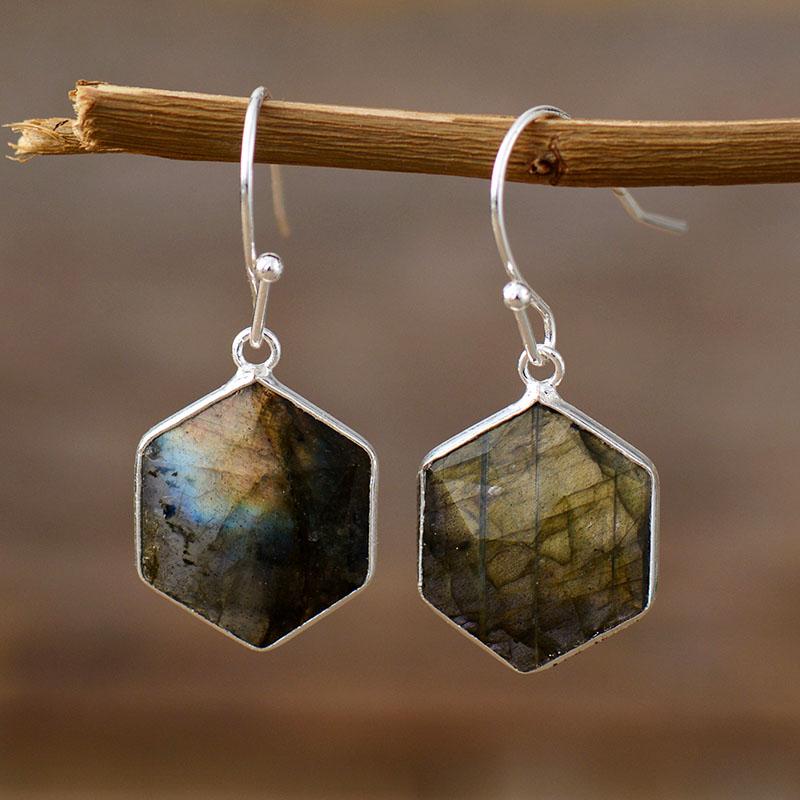 Pendientes GeomÉtricos De Piedras Preciosas