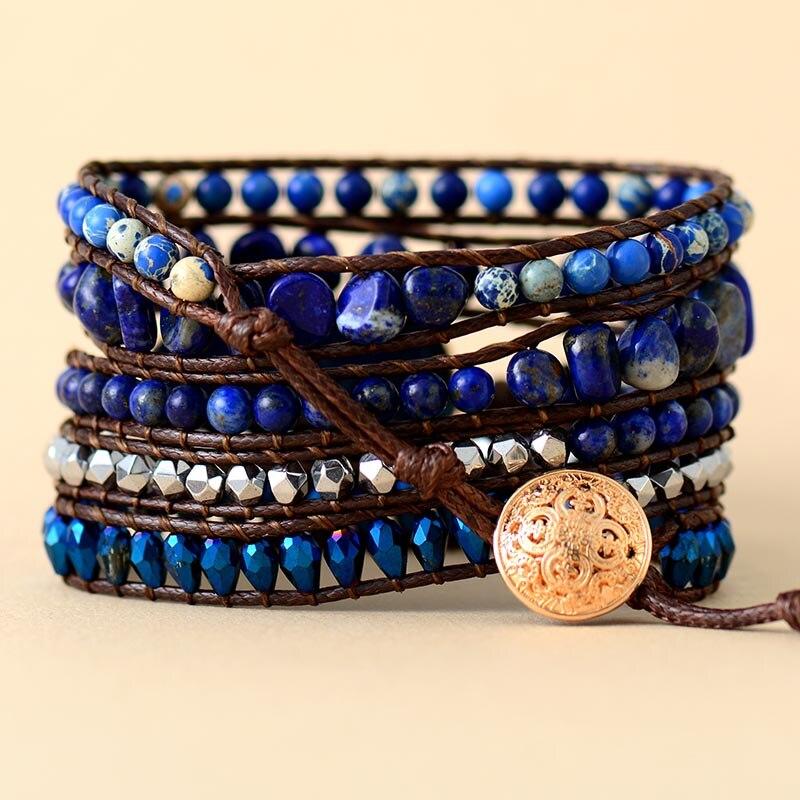 Pulsera De LapislÁzuli Azul Profundo