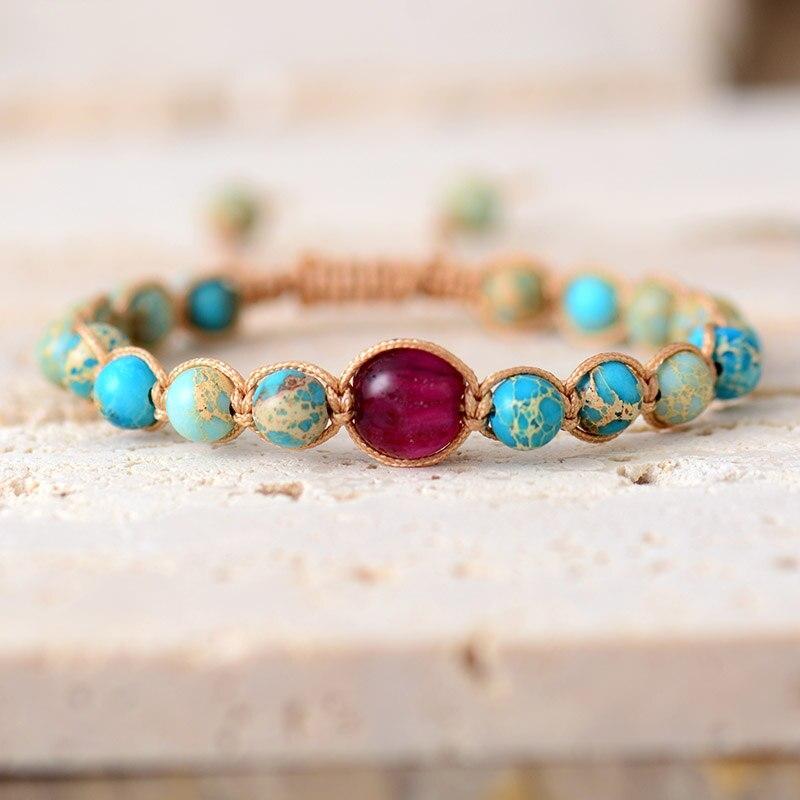 Pulsera De Amistad De Cuentas De Jaspe Imperial