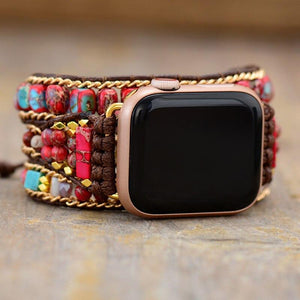 Correa De Jaspe Rojo Para Apple Watch