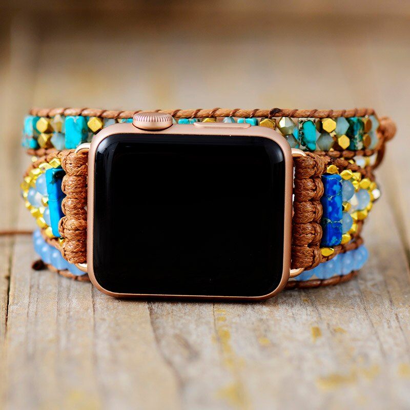 Correa De  Apple Watch  SueÑos Azules Jade & Jaspe