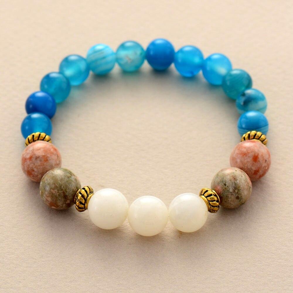 Pulsera De Yoga De Cuentas Azules