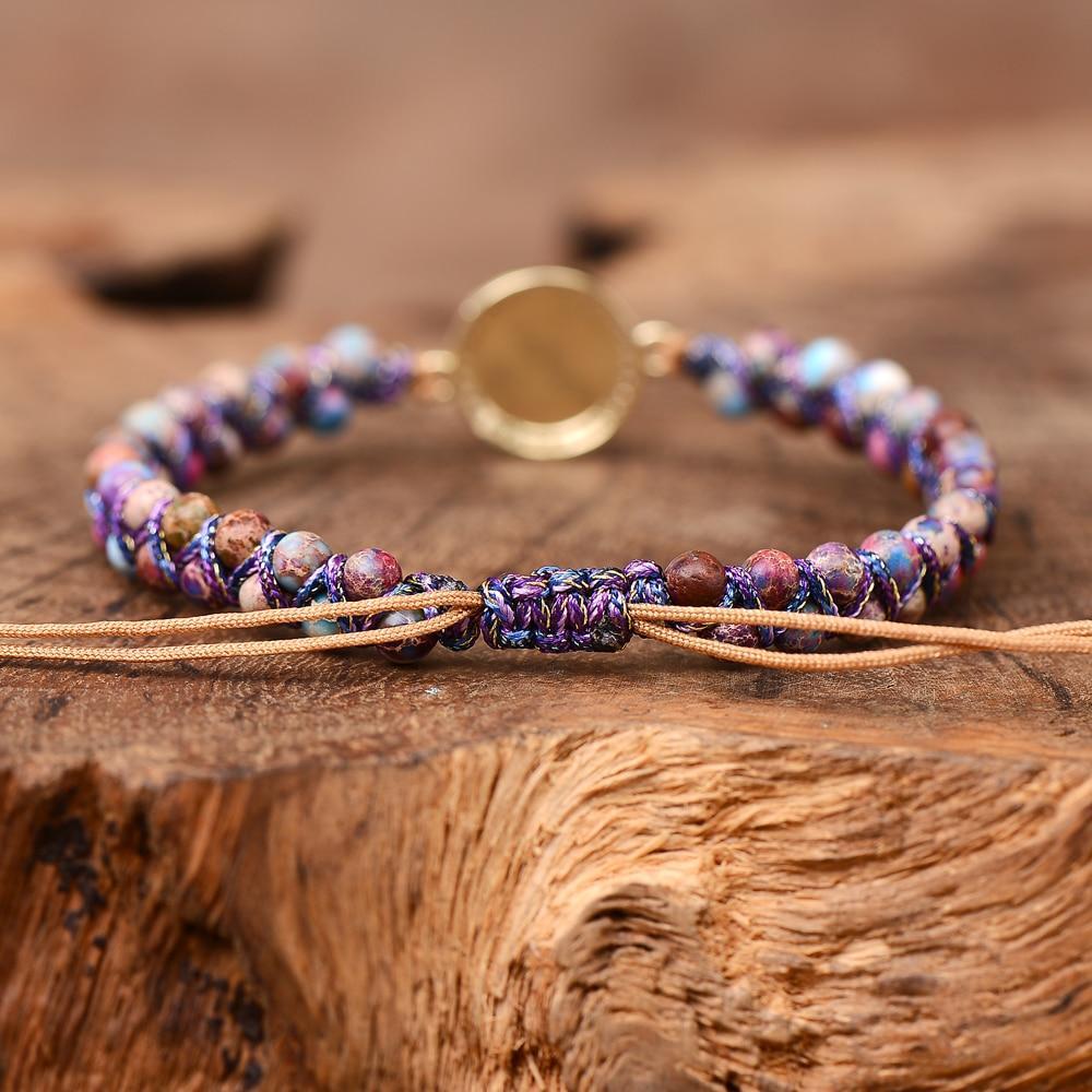 Pulsera De Amistad Trenzada De Ópalo Violeta