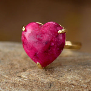 Anillo Preciosas Corazón Curativo De Piedras