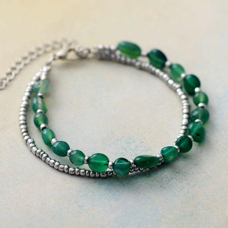 Pulsera MÍstica De Ónix Verde Bosque