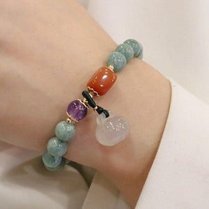 Pulsera De Cuentas De Jade Y Amatista De Vitalidad Natural