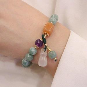 Pulsera De Cuentas De Jade Y Amatista De Vitalidad Natural