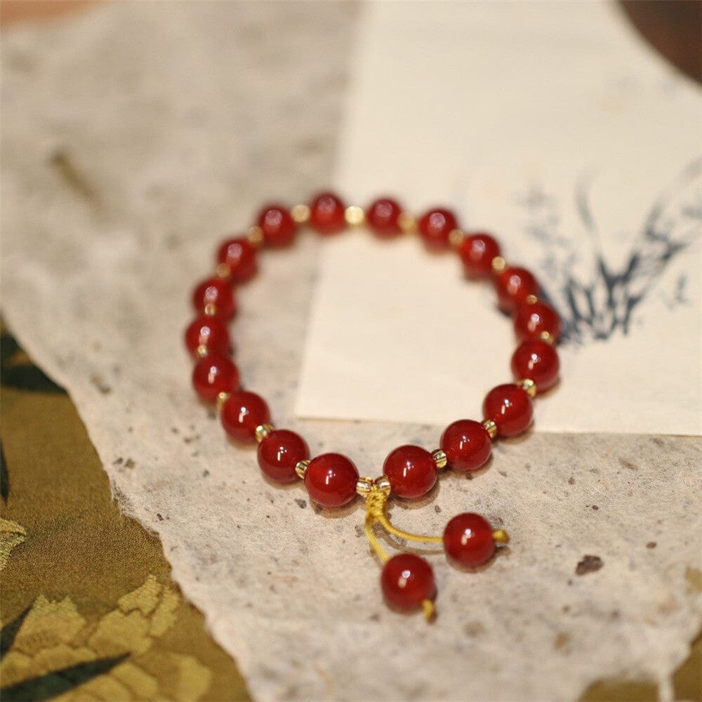 Pulsera De Ágata Roja PasiÓn Ardiente