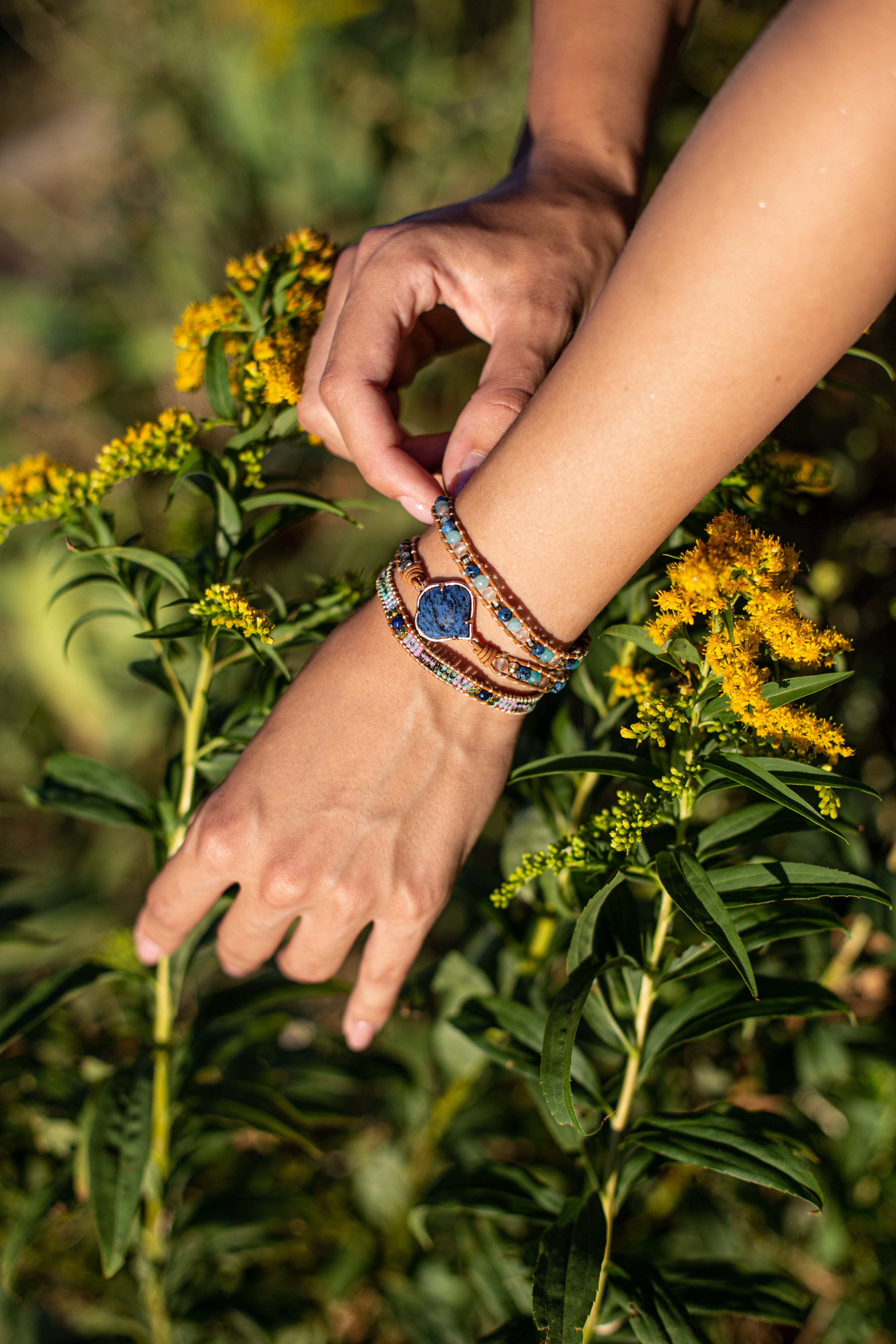 Pulsera De Piedra De Venas Azules De CuraciÓn EnergÉtica