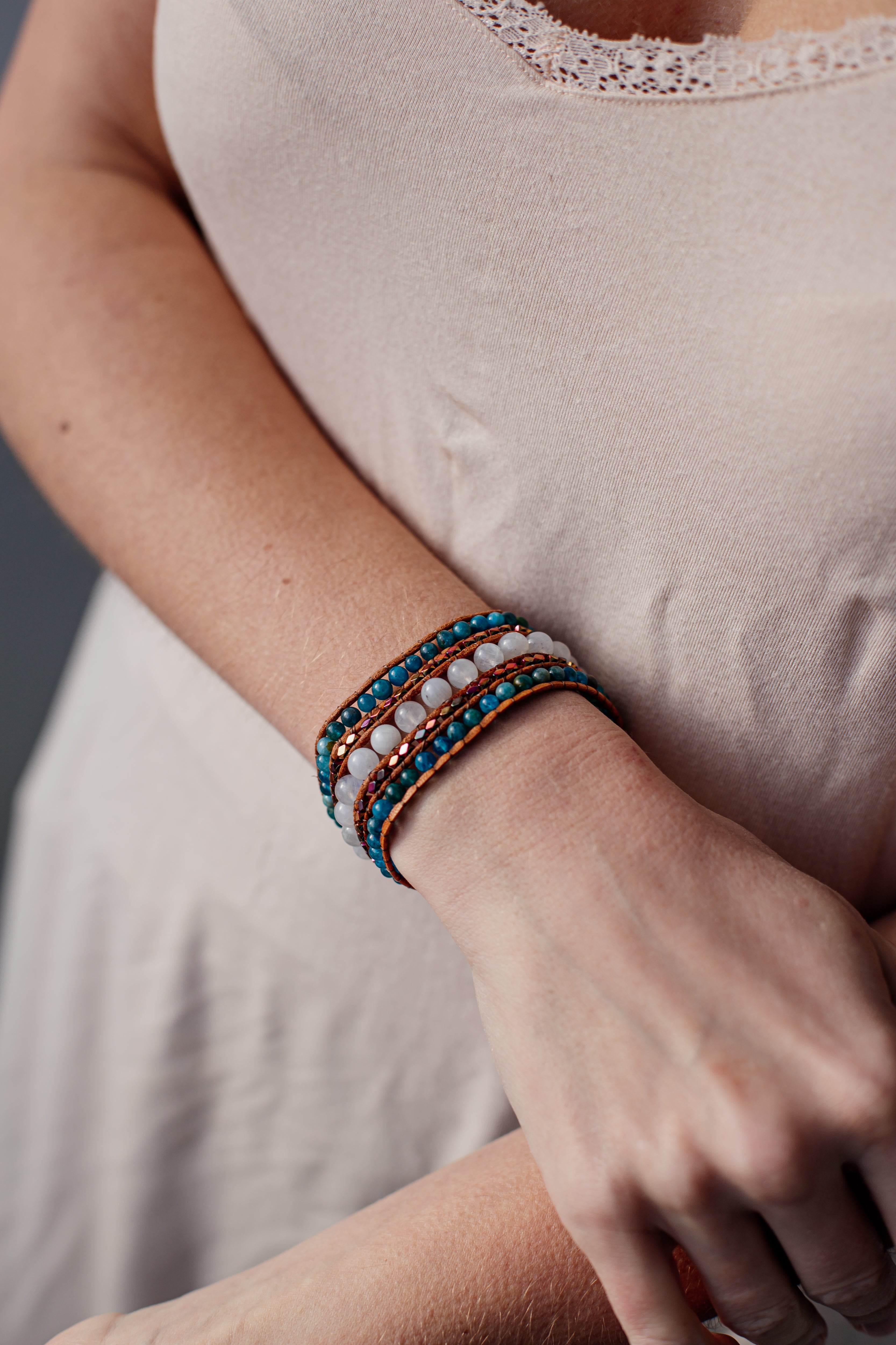 Pulsera De Piedra Lunar "un Nuevo Comienzo"