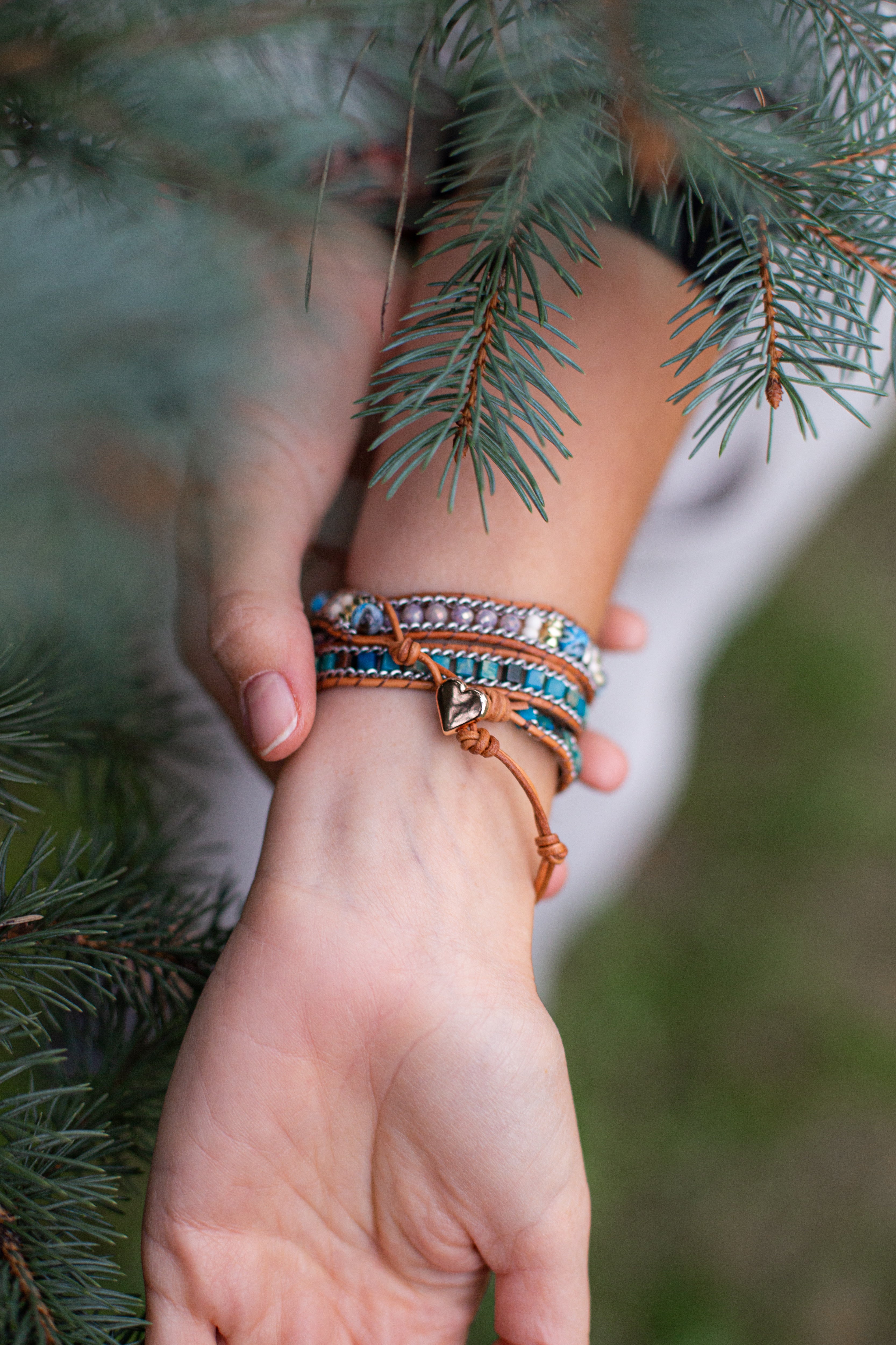 Pulsera De Ópalo En Forma De Corazón