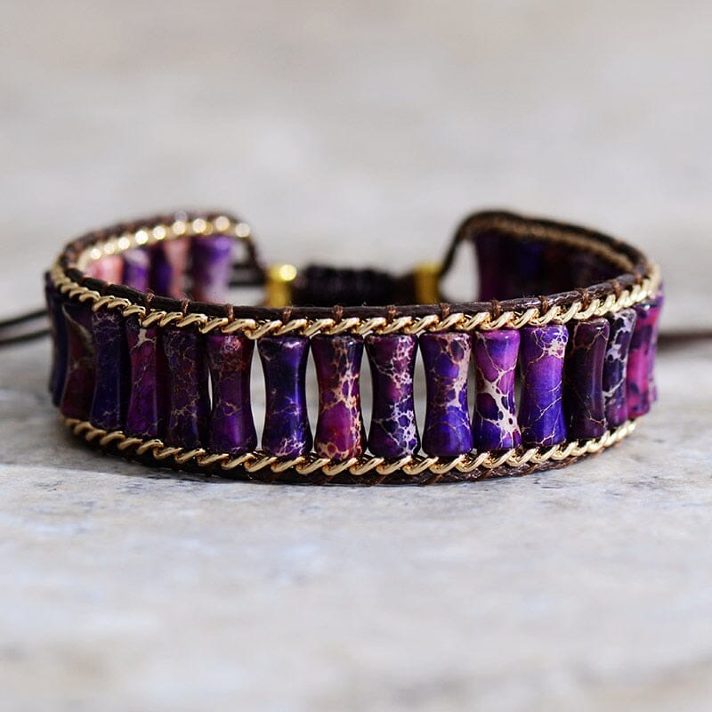 Pulsera EnergÍa Curativa Turquesa, Amatista Y LÁpiz LÁzuli